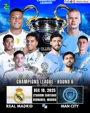 Real Madrid - Manchester Siti Jonli efir 2026 uzbek tilida Zor tv